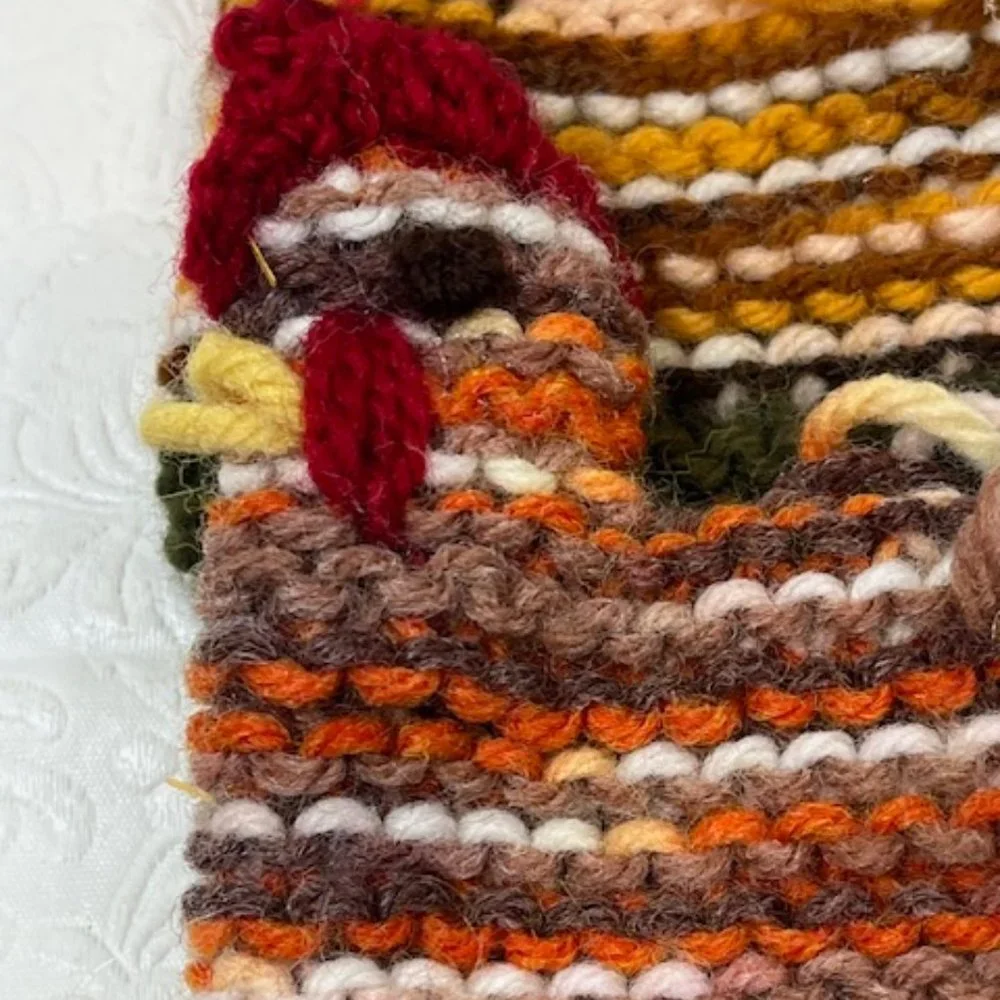Two (2) Crocheted/Knitted Chicken/Hen Egg Cozies Covers Holder Decor 3